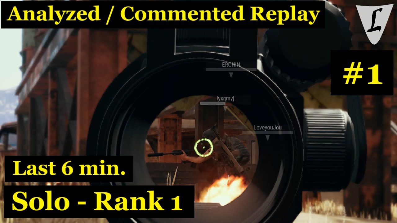 PUBG - Solo - Rank 1 (Chicken Dinner) - Analysed / Commented Replay - #1