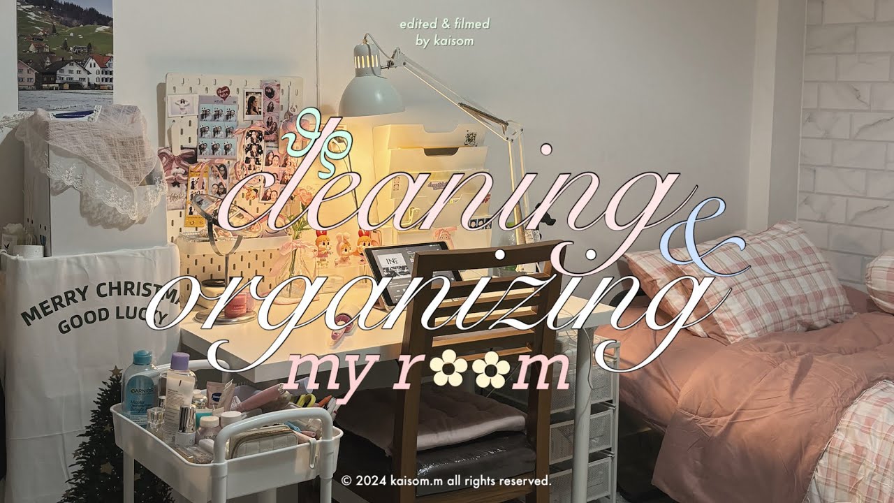 cleaning and organizing my room🧹🪣 | ฉบับเด็กหอ,พิกัดของในห้อง🧸✨,unboxing,pink room ㅡ𐙚 / #kaisom /