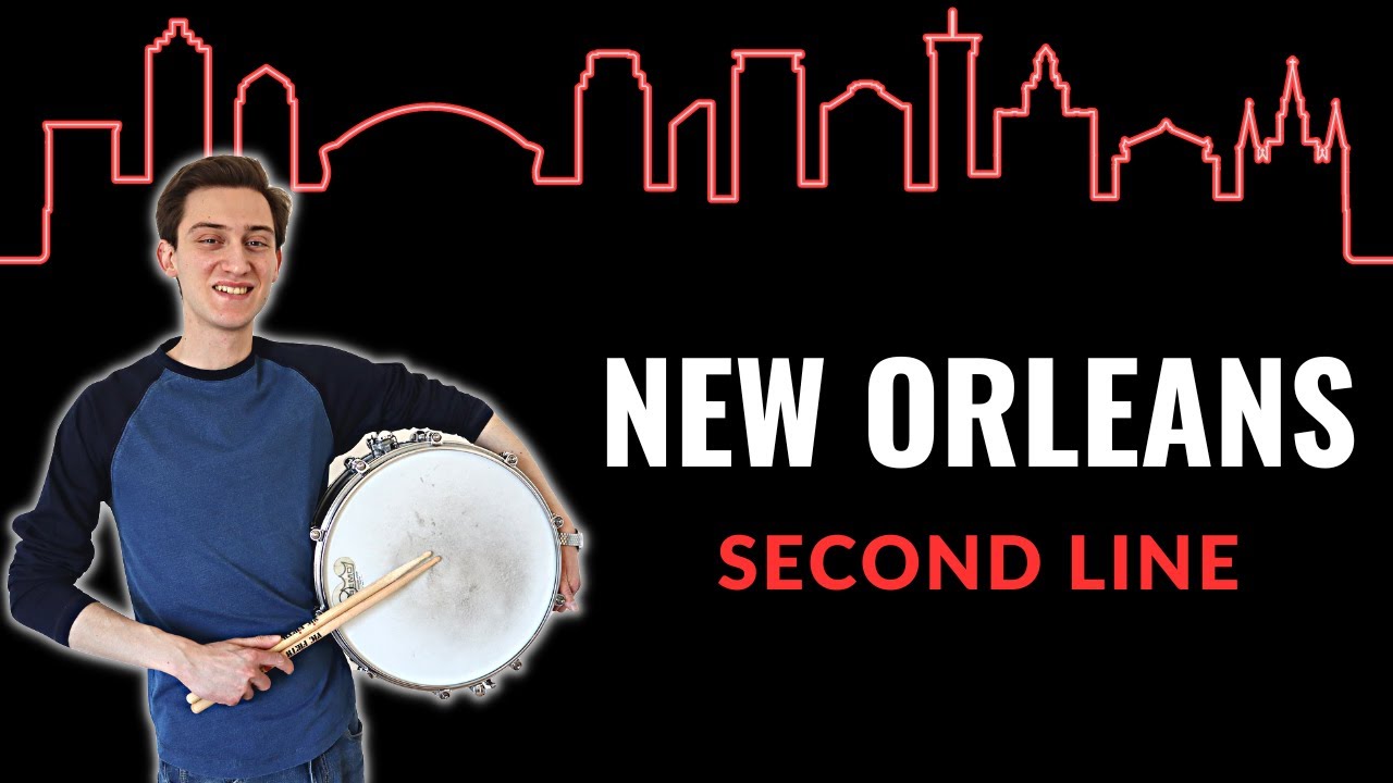 NEW ORLEANS SECOND LINE ritmo sincopato alla batteria | TUTORIAL | Base drumless + PDF pattern