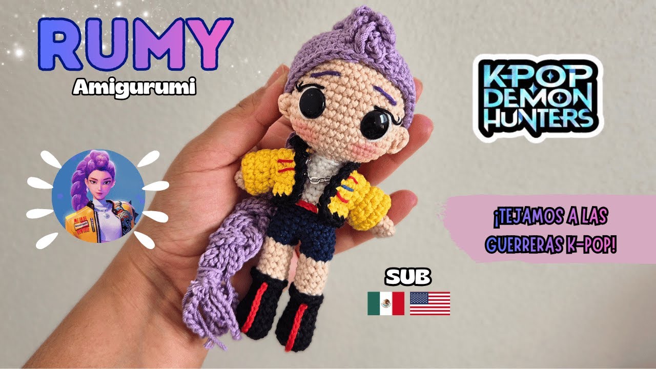TEJE A RUMY🩷GUERRERAS K-POP DEMON HUNTERS - TUTORIAL A CROCHET | EL GRILLITO TEJEDOR BY LILY