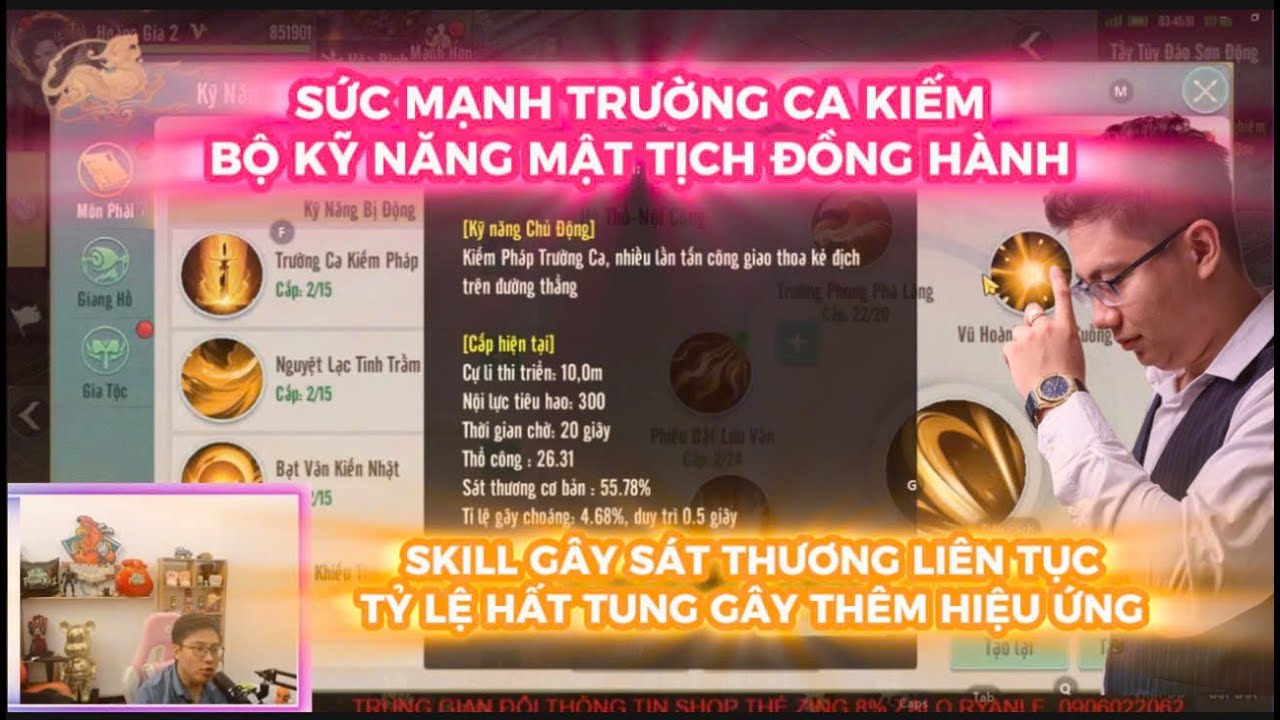KIẾM THẾ ORIGIN VNG : SỨC MẠNH TRƯỜNG CA - BỘ KỸ NĂNG - MẬT TỊCH - ĐỒNG HÀNH - SKILL HẤT TUNG ẢO