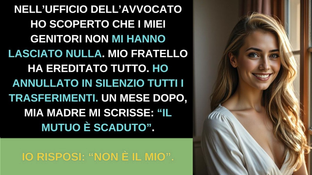 All’ufficio dell’avvocato scoprii che i miei genitori non mi lasciarono nulla, mio fratello ereditò