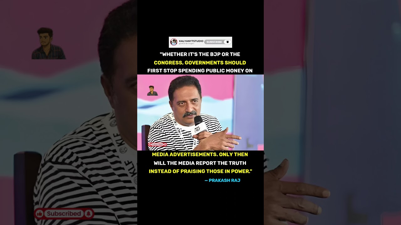 #PrakashRaj #Media #MediaFreedom #BJP #Congress #Government #Journalism #news #kalyanytstudio