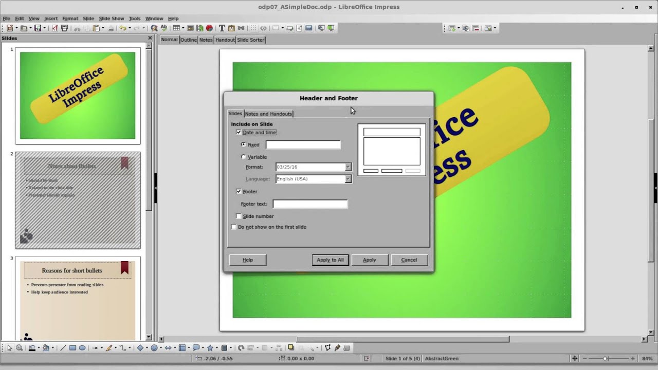 Impress (10) – Headers and Footers