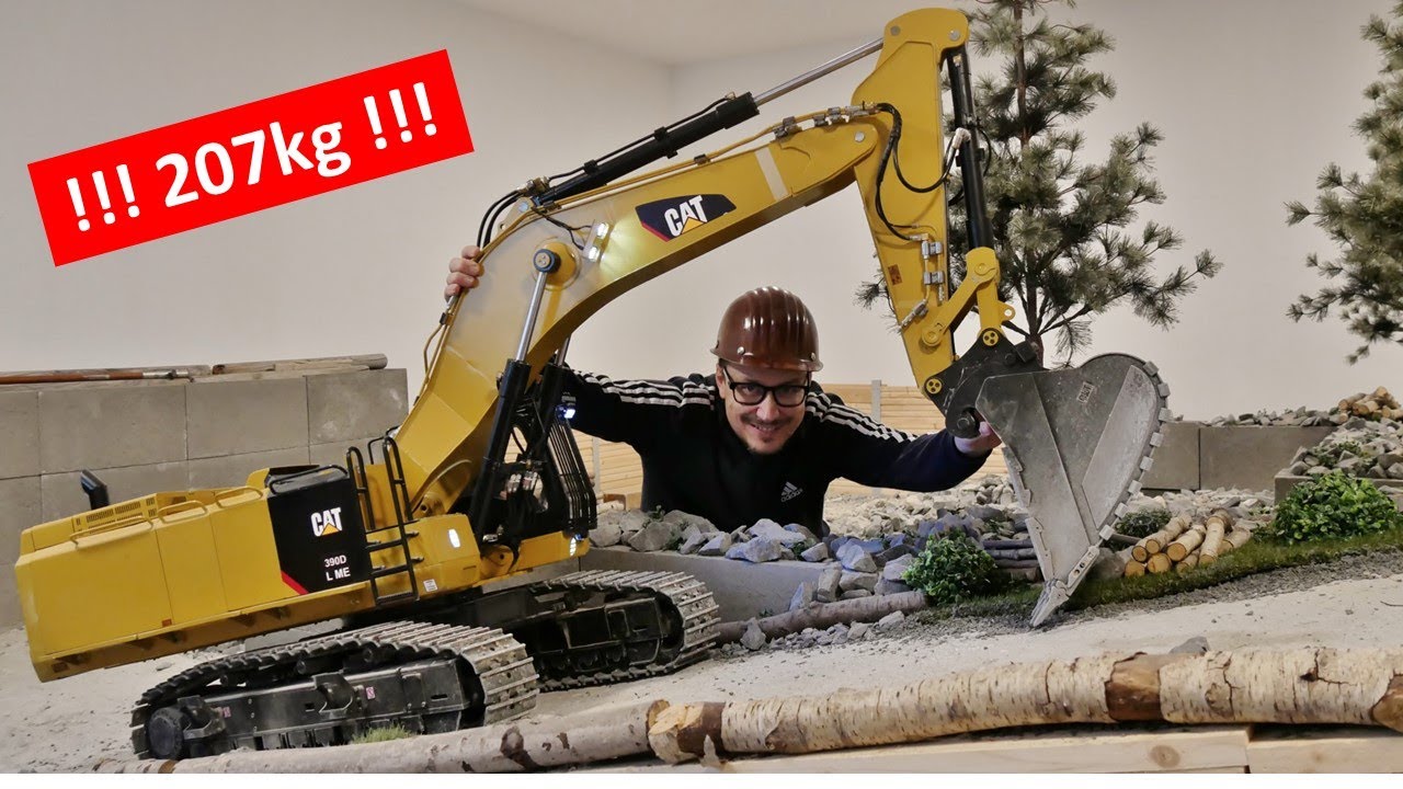 😦 HUGE RC EXCAVATOR CATERPILLAR 390D 😦 !!!207kg!!! Selfmade RC heavy construction equipment 🚧