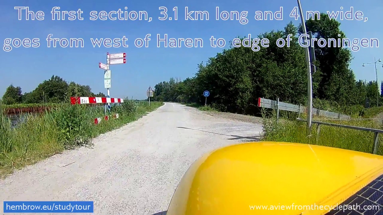 Assen-Groningen fietssnelweg. Complete 1st section Haren-Groningen. A miracle in any other country.