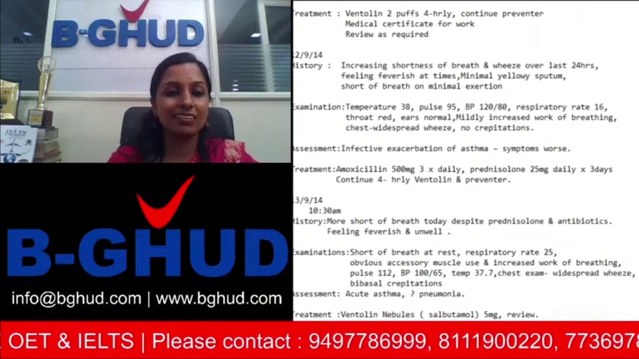 B-GHUD OET WRTING LIVE #3  -Sample Letter Explanation