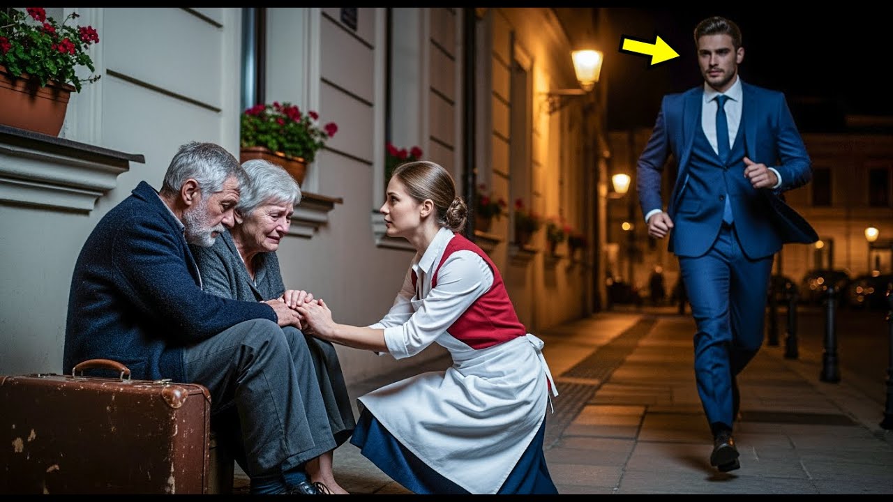 The Waitress Helps 2 Homeless Elderly People On New Year's. 30 Minutes Later The Millionaire Knoc...
