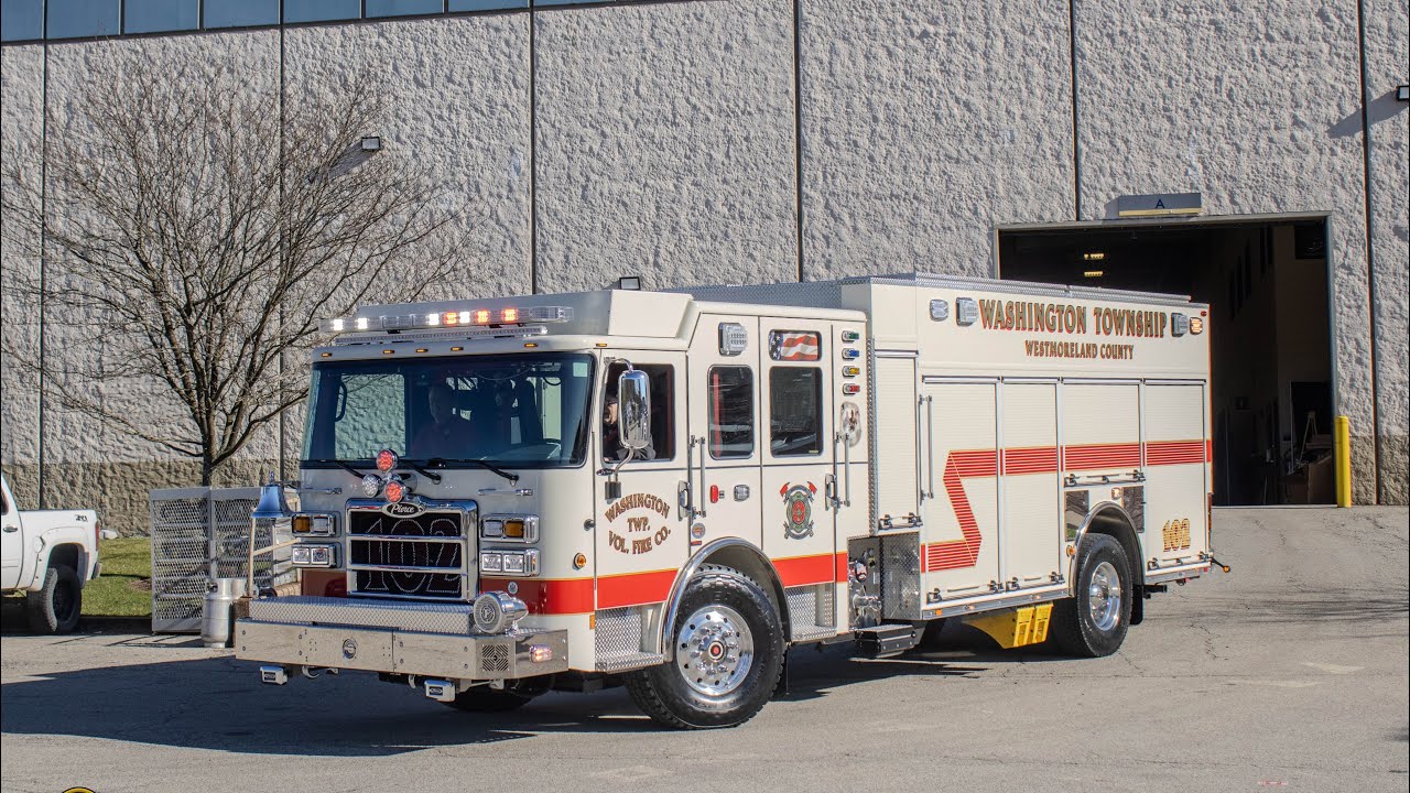 Whacker Fest 2026; brand new fire trucks exiting Monroeville Fire Expo 3/8/26