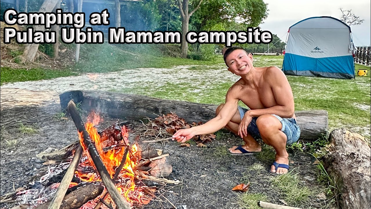 Camping at Pulau Ubin Mamam campsite with  @quechua  Arpenaz Base M Shelter Tent