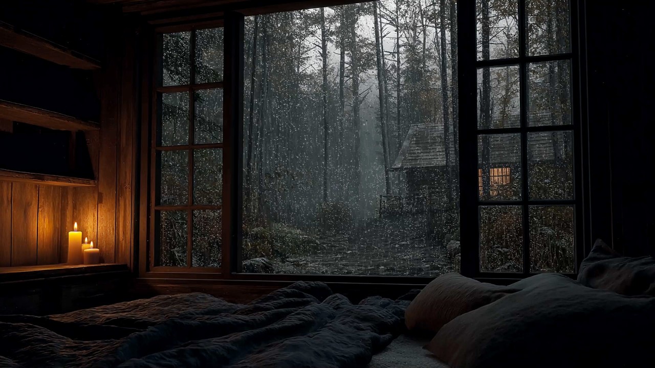 Forest Porch Warmth Fireplace | Whispering Rain Crackling Fire for Nervous System Reset – Deep Calm