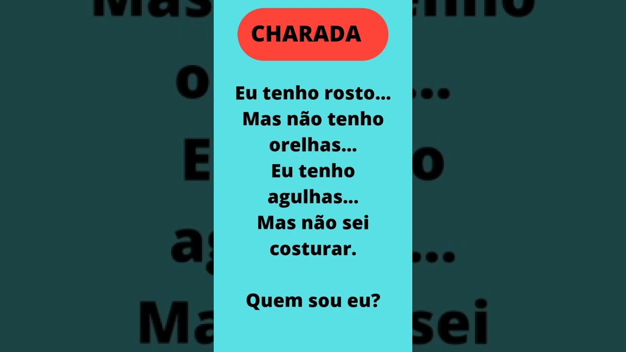 Pense R&aacute;pido e Responda a Charada/ Voc&ecirc; Consegue? #quiz