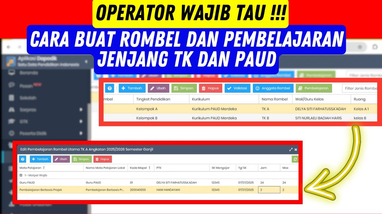 Cara Membuat Rombel Di Dapodik | Tebaru&nbsp;- Rombel&nbsp;Jenjang TK / PAUD