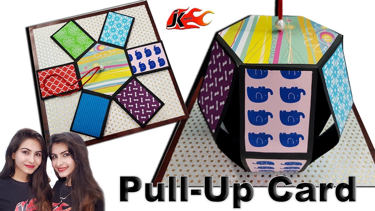 DIY Hexagon  Pull up Card for Scrapbook | JK Arts 1478