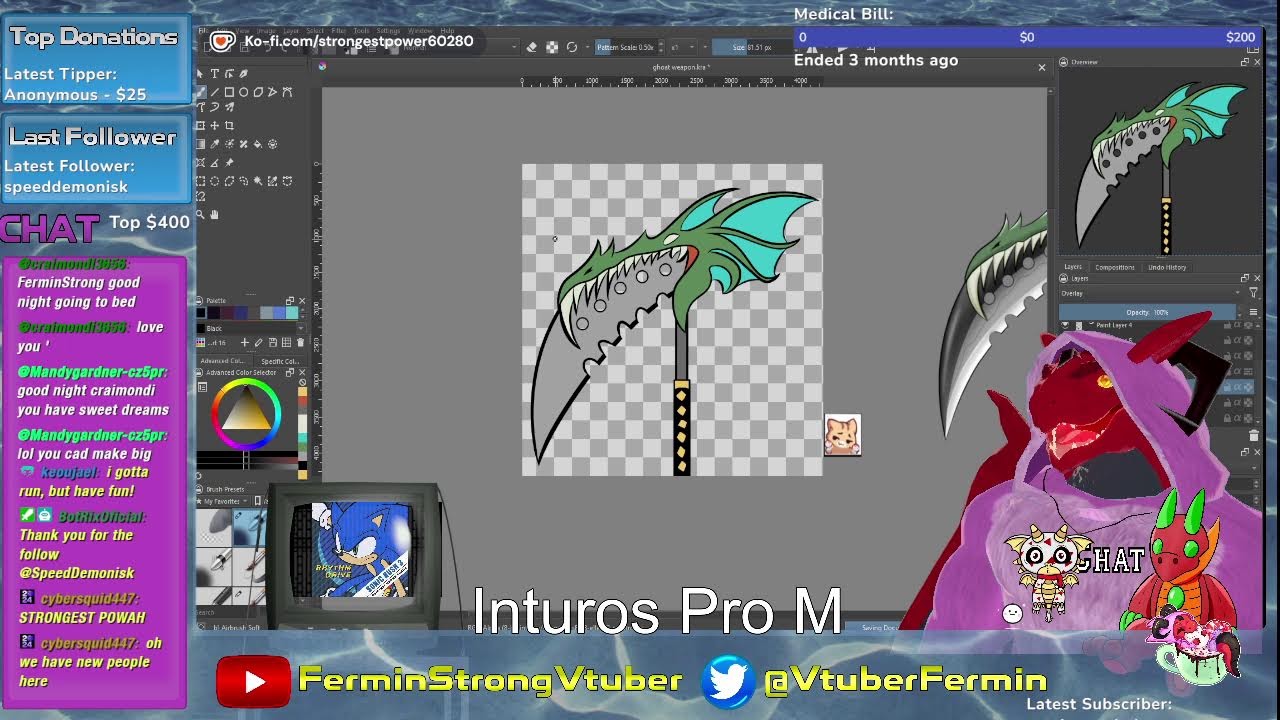 Emotes all night - Art - Dragon Vtuber