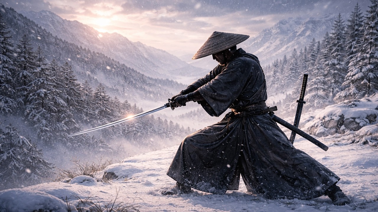 Lone Warrior Meditation | Snow Valley Zen Flute for Deep Calm (1 Hour)