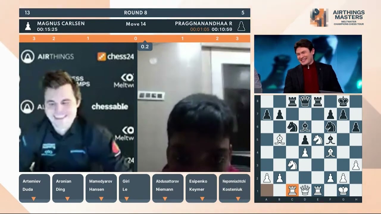 Magnus Carlsen vs Praggnanandhaa | CCT Airthings Masters 2022