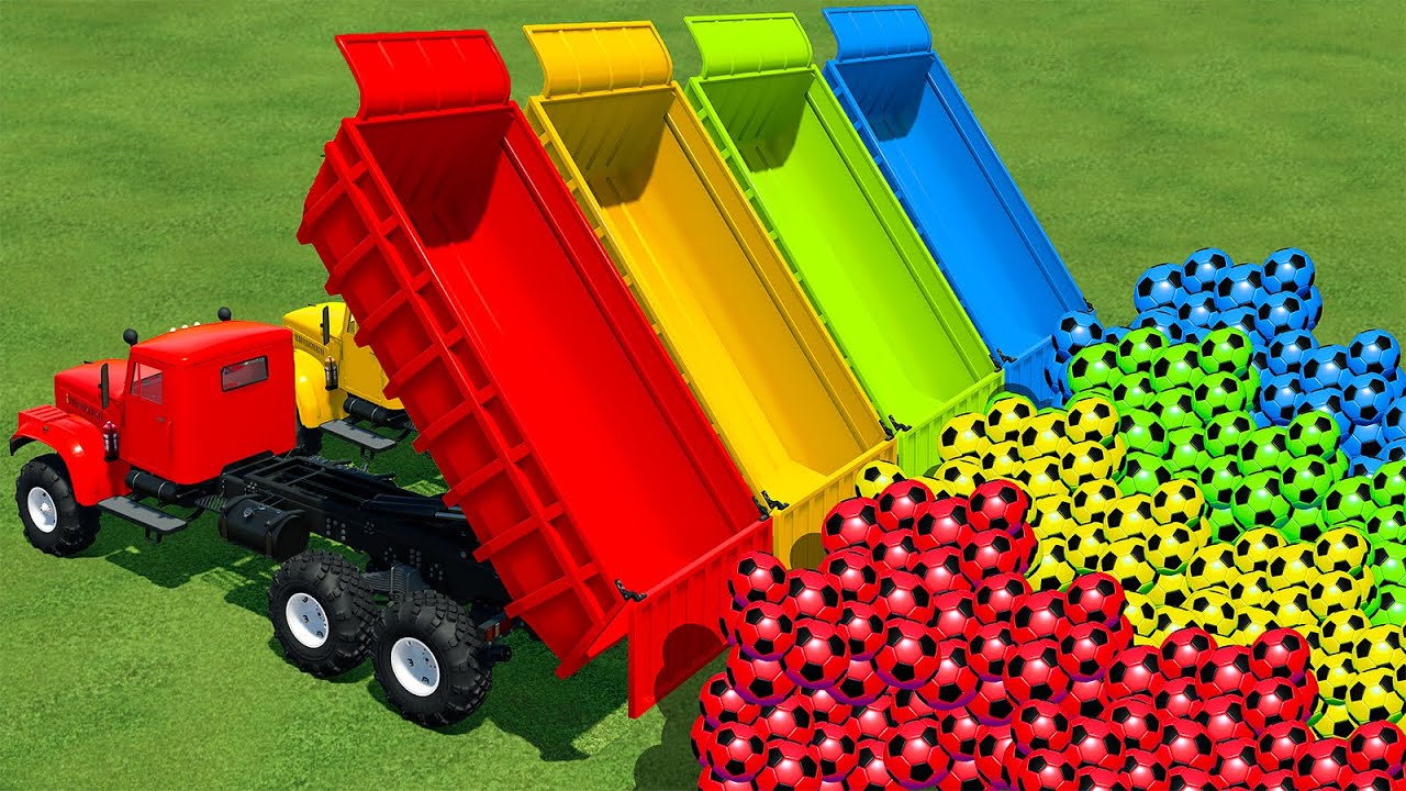 LOAD AND TRANSPORT SOCCER BALLS WITH FENDT TRACTORS AND TRUCKS - Farming Simulator 22