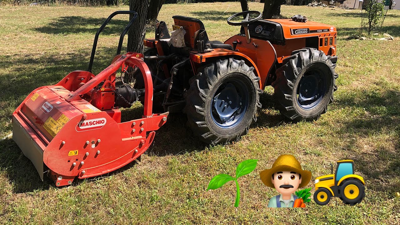 Мульчер Maschio Barbi - Трактор Antonio Carraro Tigre 2700 - Измельчение / обрезка травы - Flex-wing