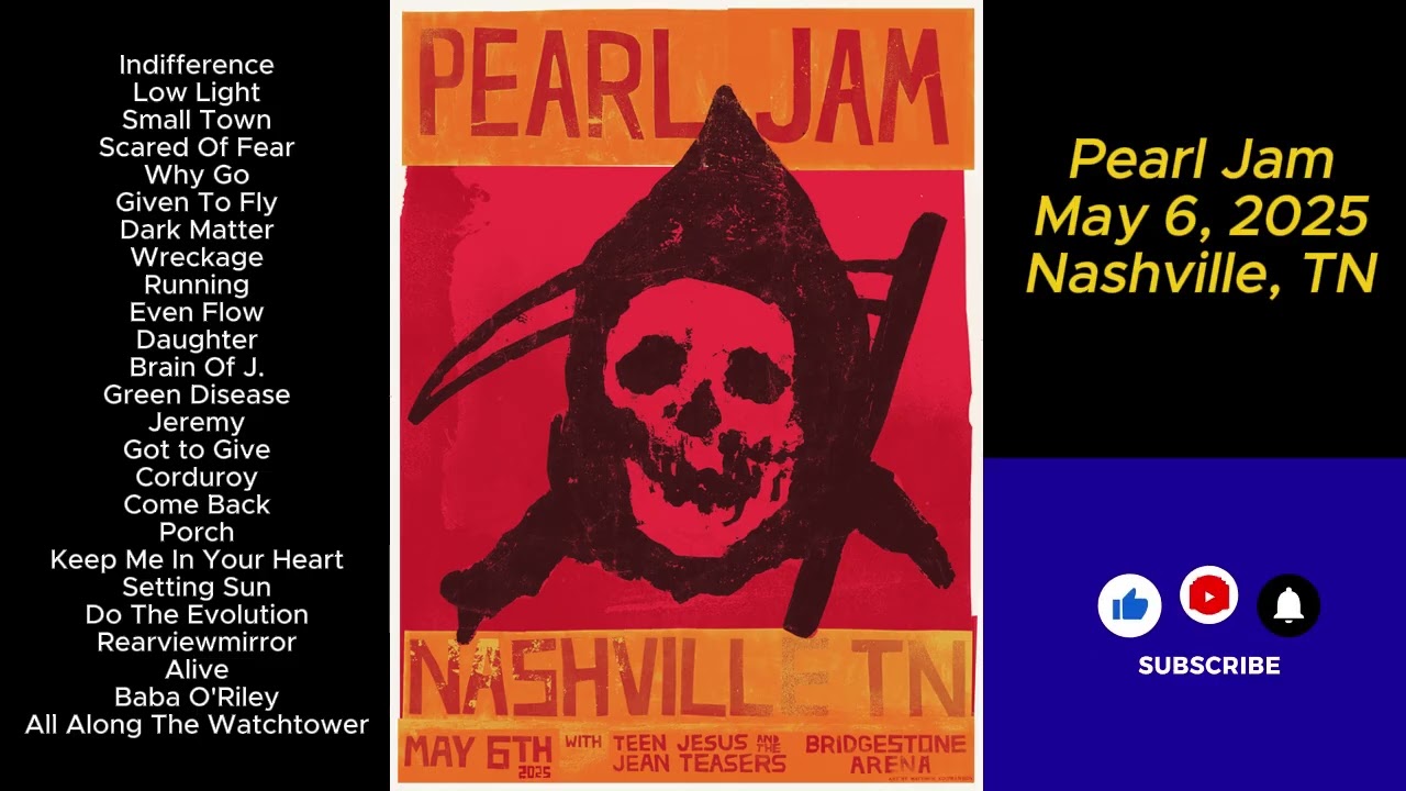 Pearl Jam May 6, 2025 Nashville Tennessee Full Show LIVE Music Concert Alternative Spring Tour '25