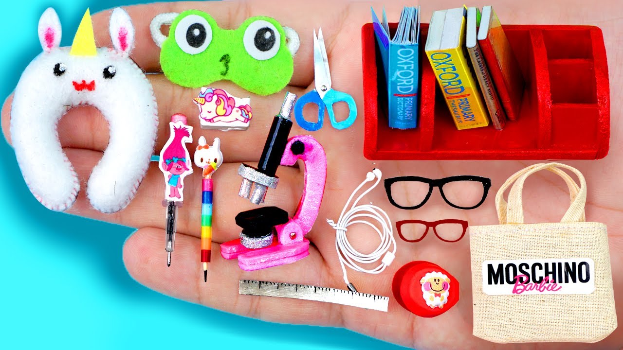 17 EASY REALISTIC DIY MINIATURE BARBIE IDEAS ~ Mini Headphone, Microscope , Unicorn pillow and more!