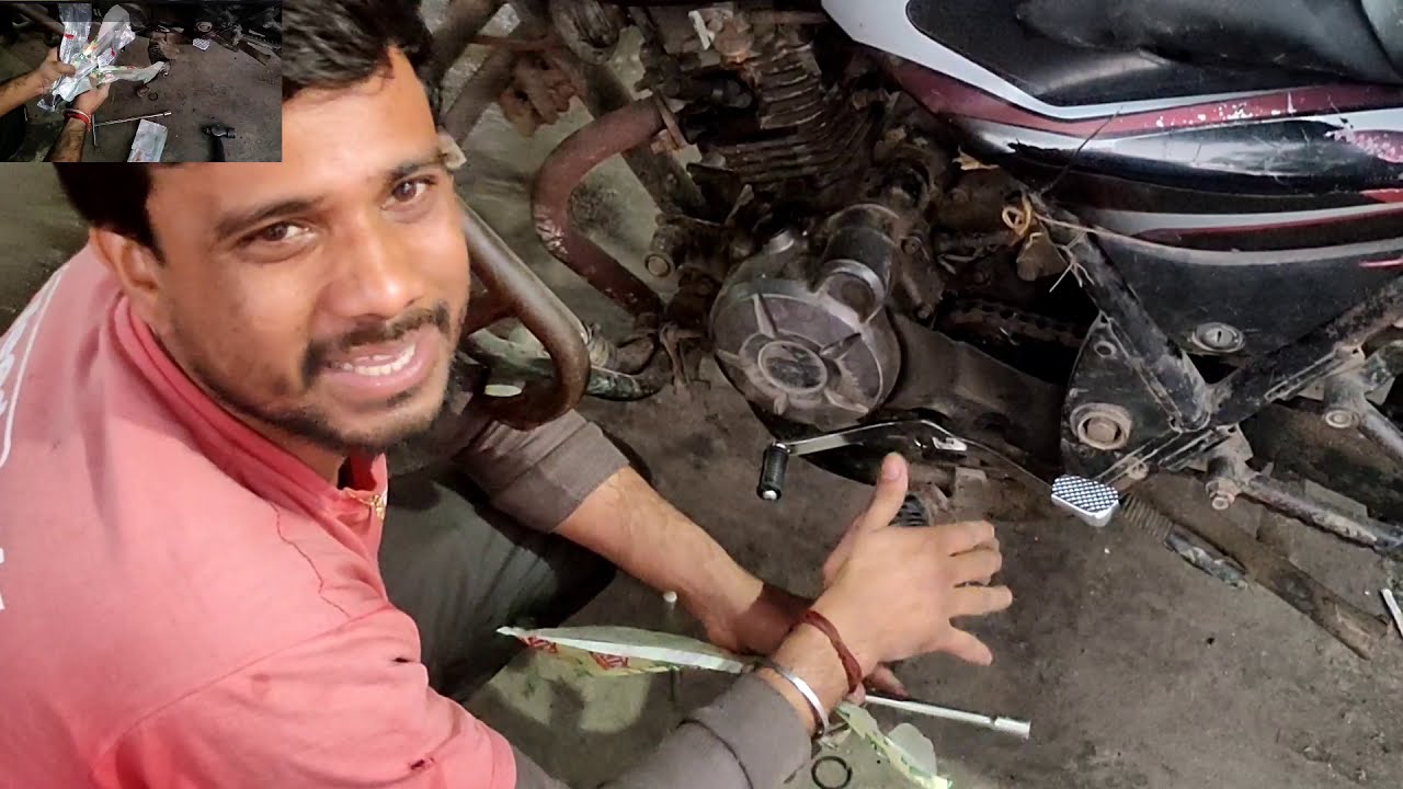 Bajaj Discover gear problem 🙇 new gear lever fitting 👩&zwj;🔧🏍️