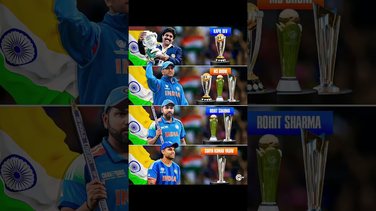 India's Champion Captains Kapil Dhoni Rohit And Surya #t20worldcup2026 #rcb #csk#mi #trending#shorts
