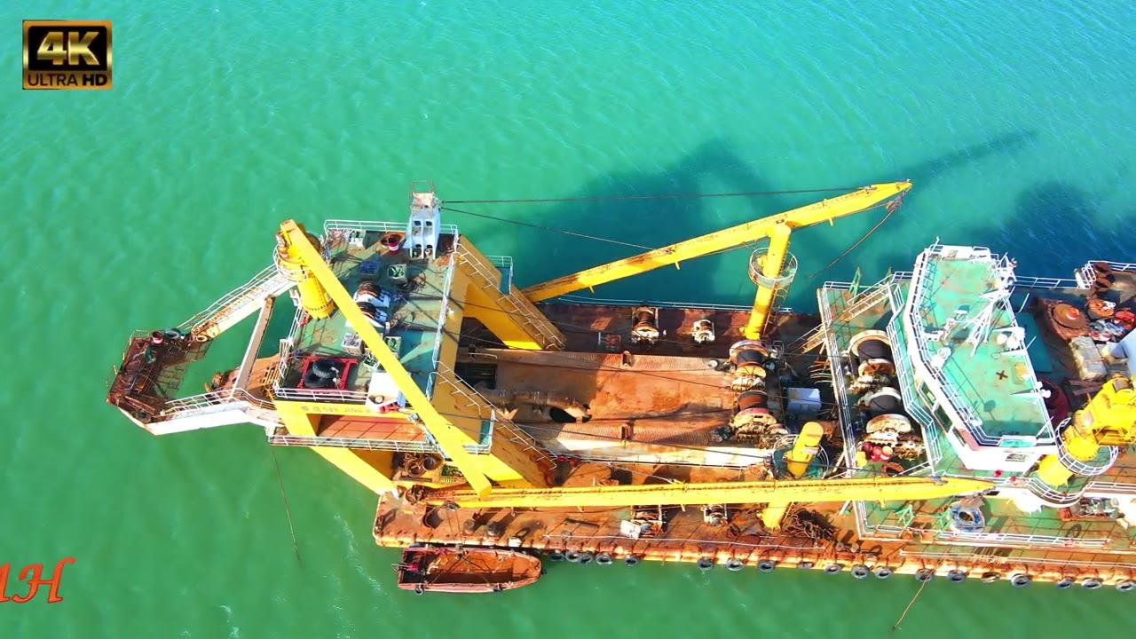Sand Dredger Operations At Andaman Island, Penang - 4K