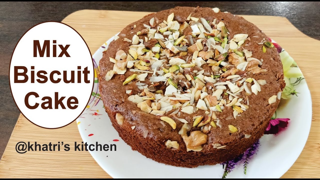 Mix Biscuit Cake Recipe In Kadai - How To Make Biscuit Cake - Easy Cake Recipes - Khatri's Kitchen