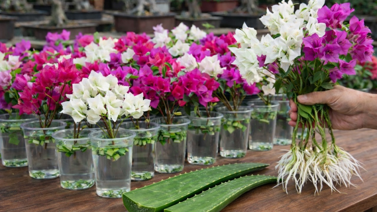 Only Aloe Vera! Bougainvillea Cuttings Suddenly Root Like Crazy (99%)