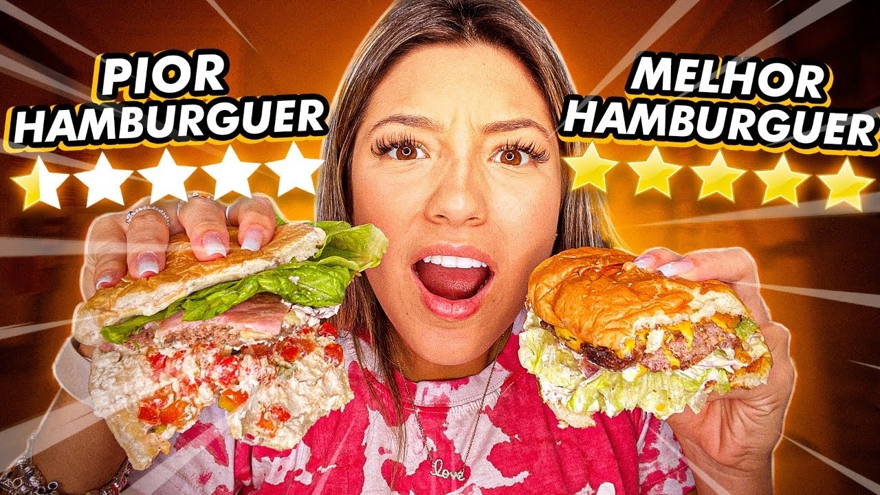 PROVEI O HAMBÚRGUER DE MELHOR E PIOR AVALIAÇÃO DO APLICATIVO !! *passei mal?! *
