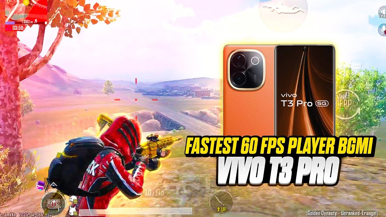Fastest 60 fps player in bgmi Vivo T3 PRO 🔥