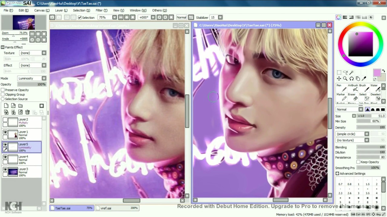 BTS Kim Taehyung (Wings Concept Photo) Speedpaint