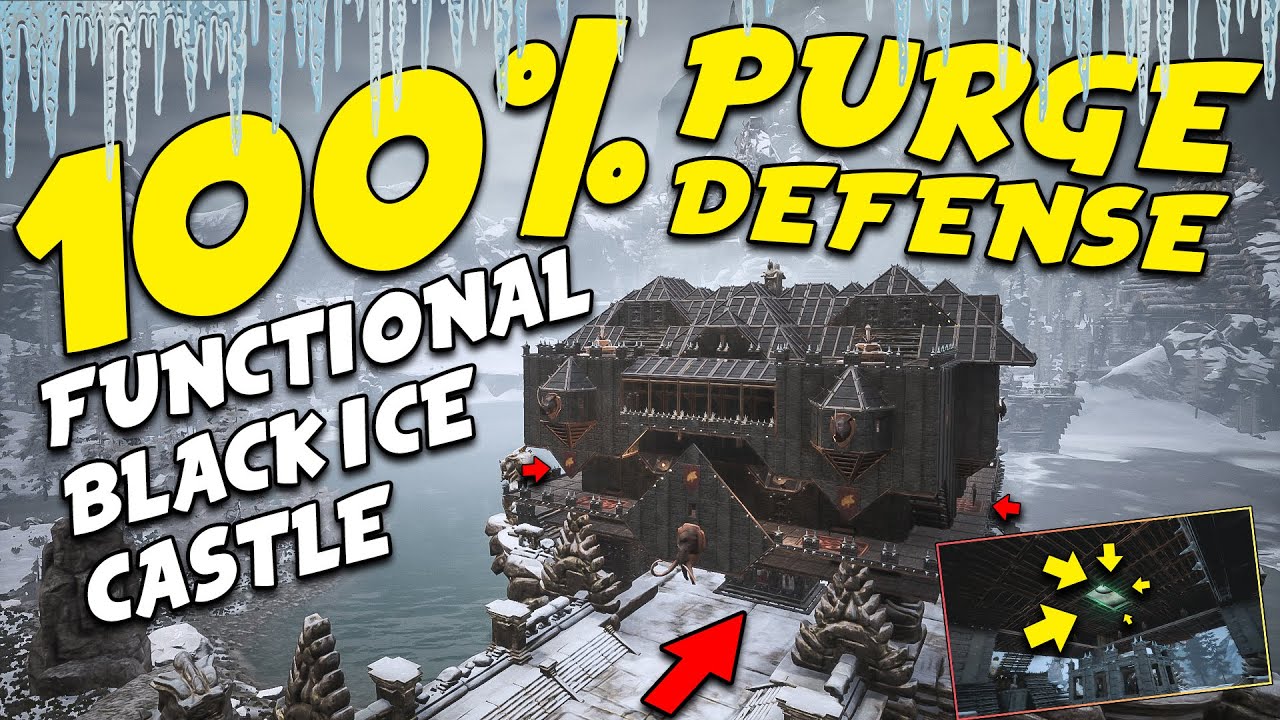 100% FUNCTIONAL BLACK ICE CASTLE | 100% PURGE DEFENSE | CONAN EXILES