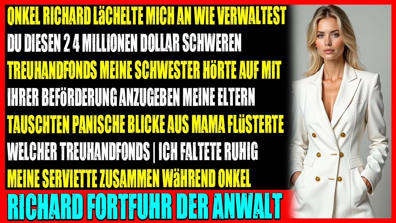 Beim Weihnachtsessen fragte Onkel Richard nach meinem 2 4 Mio Trustfonds meine Eltern schwiegen