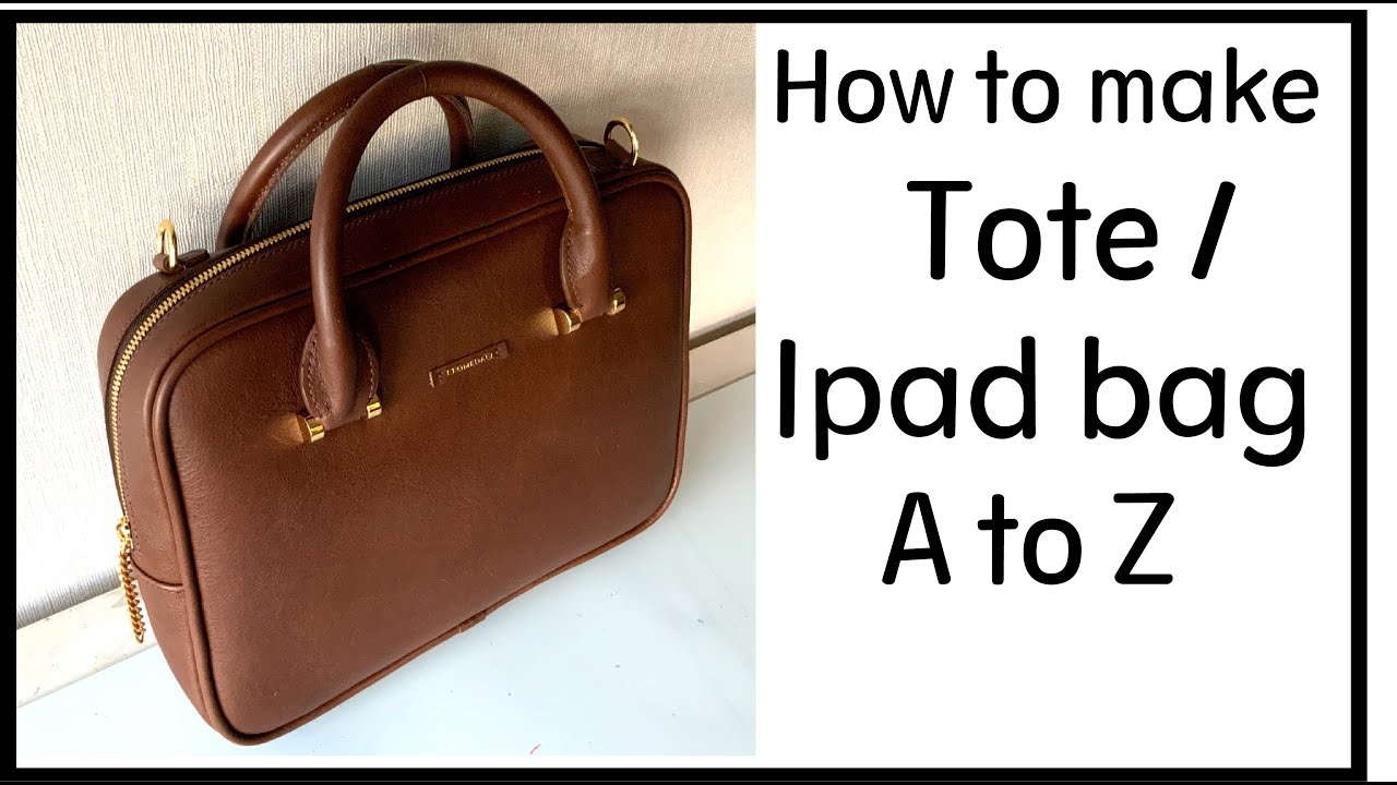 [tutorial] tote bag making / How to make ipad bag / Leather craft