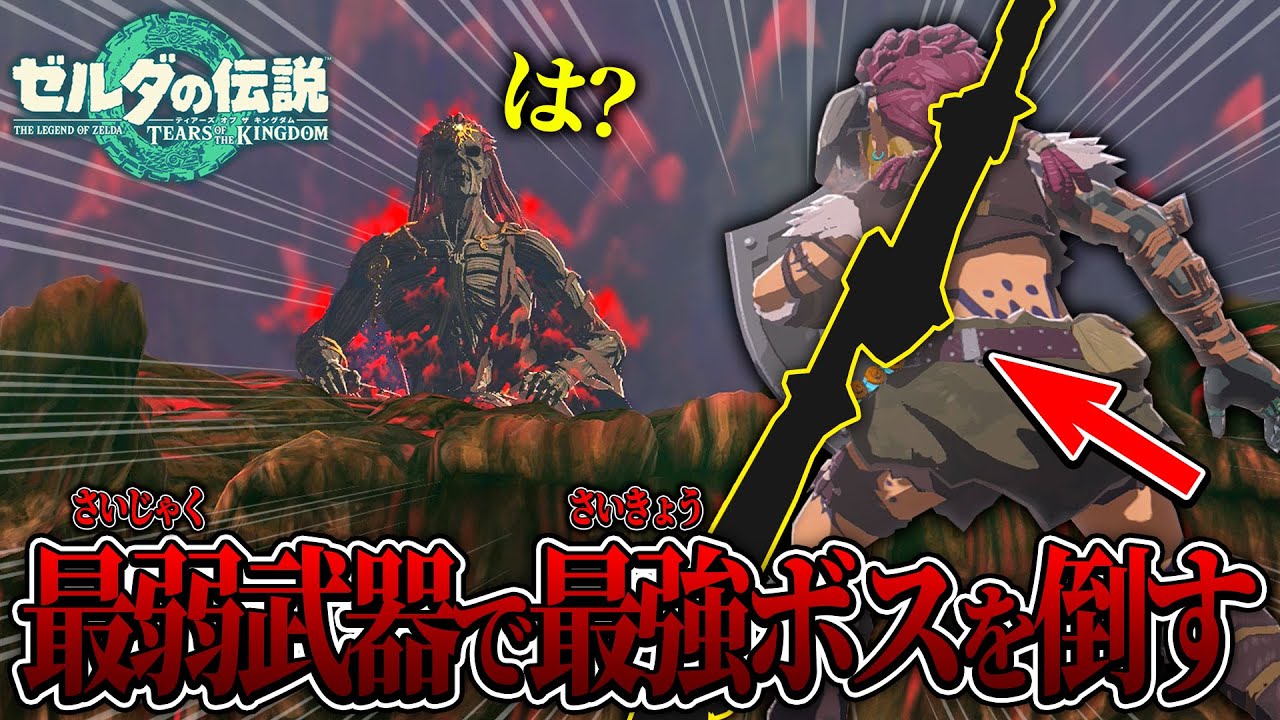 【ティアキン】最弱武器だけを使って最強ボス『ガノンドロフ』を討伐しに行ったら...【前編】【ゼルダの伝説 ティアーズ オブ ザ キングダム】