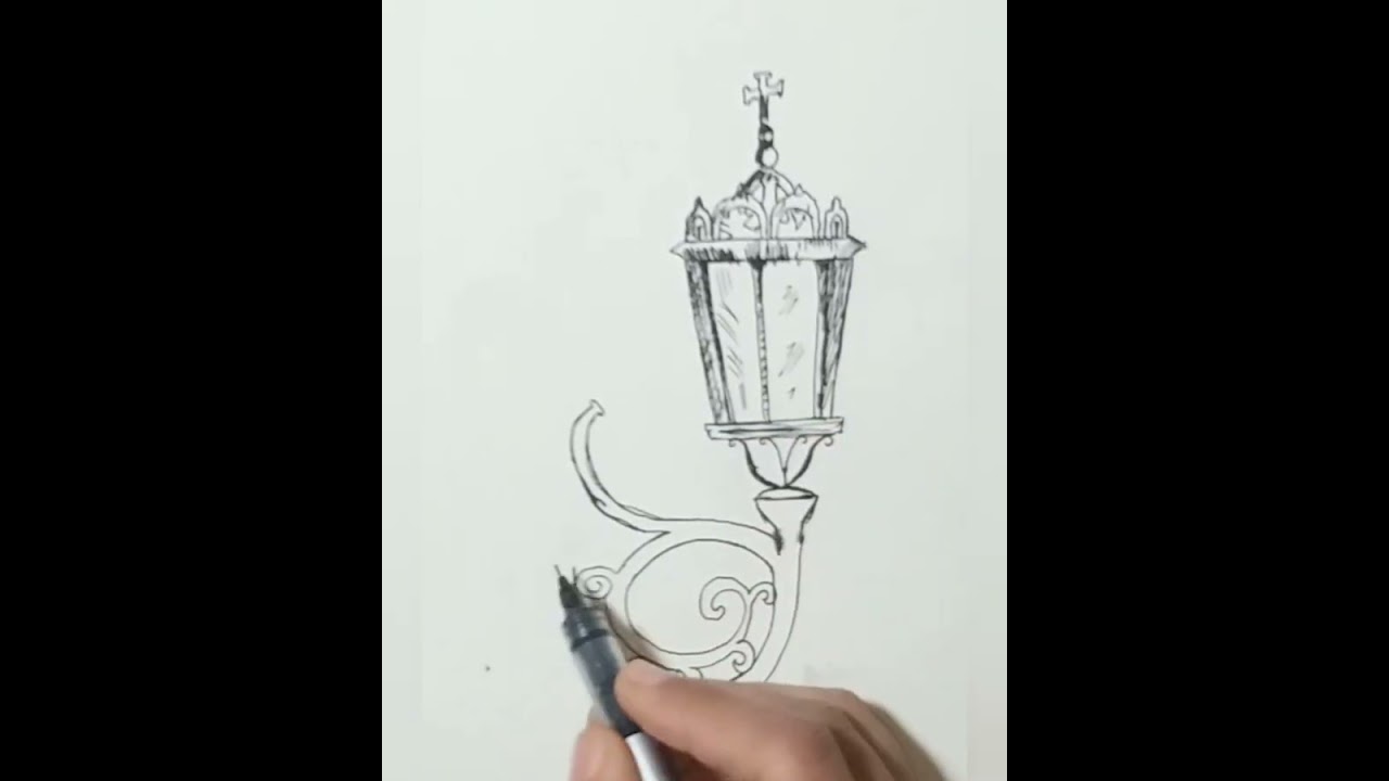 A ornate Street lamp drawing #drawing #art #easy #sketch #viral