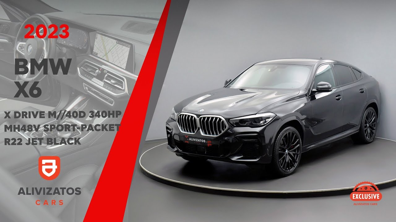 Bmw X6 2023XDrive M40D MH48V SPORT-PACKET R22 JET BLACK Alivizatos cars