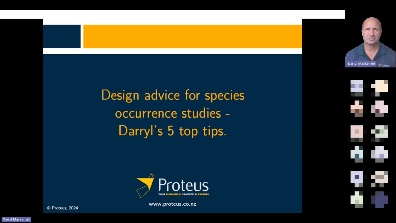 Webinar: Design advice for species occurrence studies - Darryl’s 5 top tips.