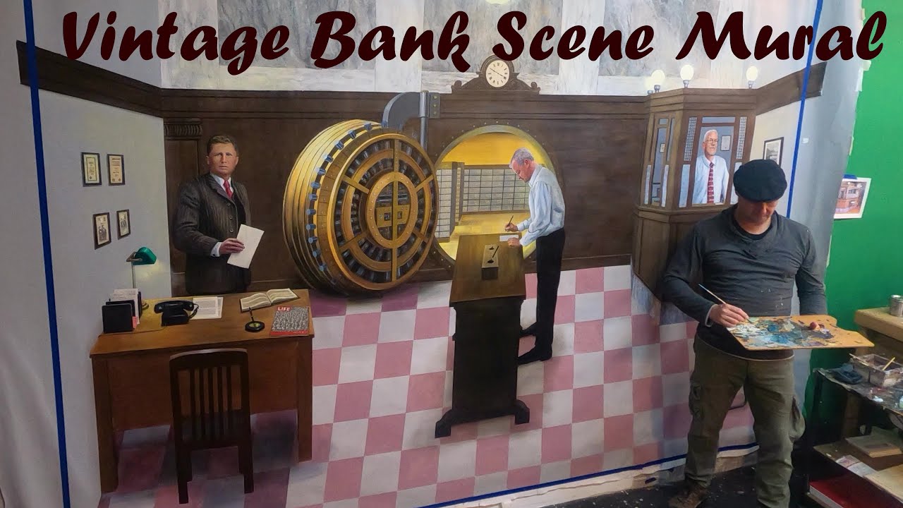Mural Time-Lapse: Vintage Bank Scene