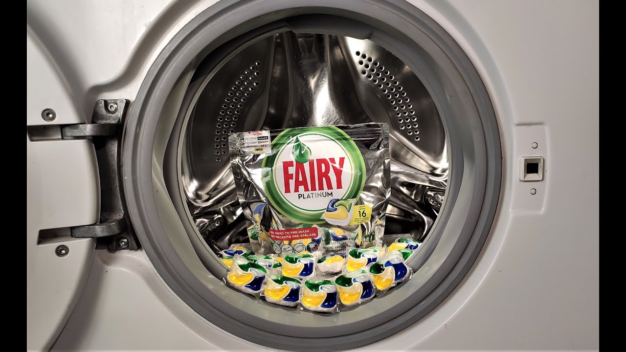Experiment - Cleaning with Fairy Dishwashing Capsules - in a Washing Machine