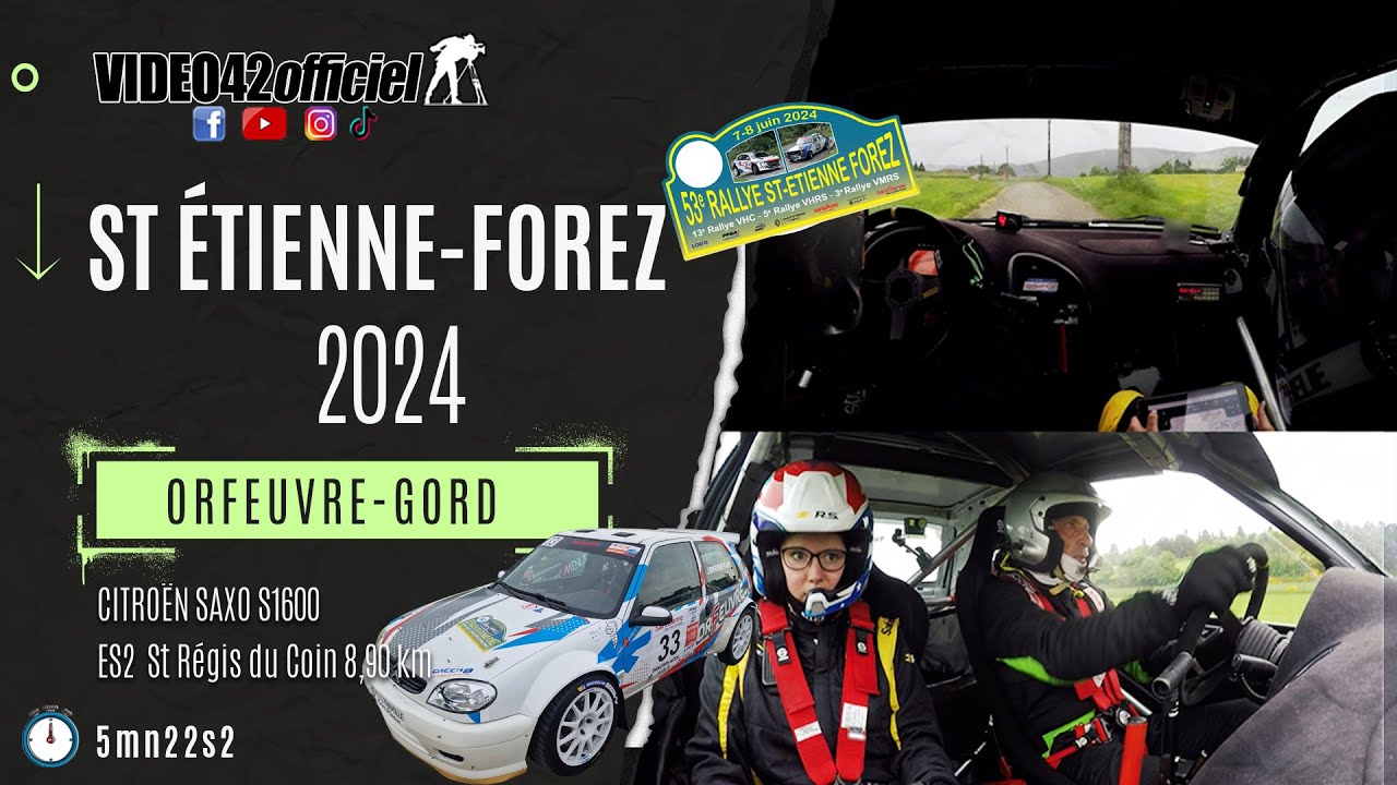 🌧 Rallye St Etienne Forez 2024- #onboard Citroën Saxo S1600 Orfeuvre-Gord par video42officiel