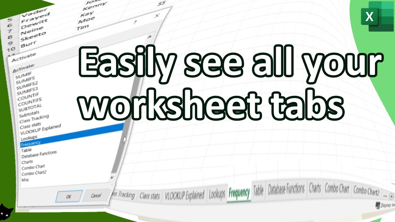 Too many worksheets and can't see them all?!