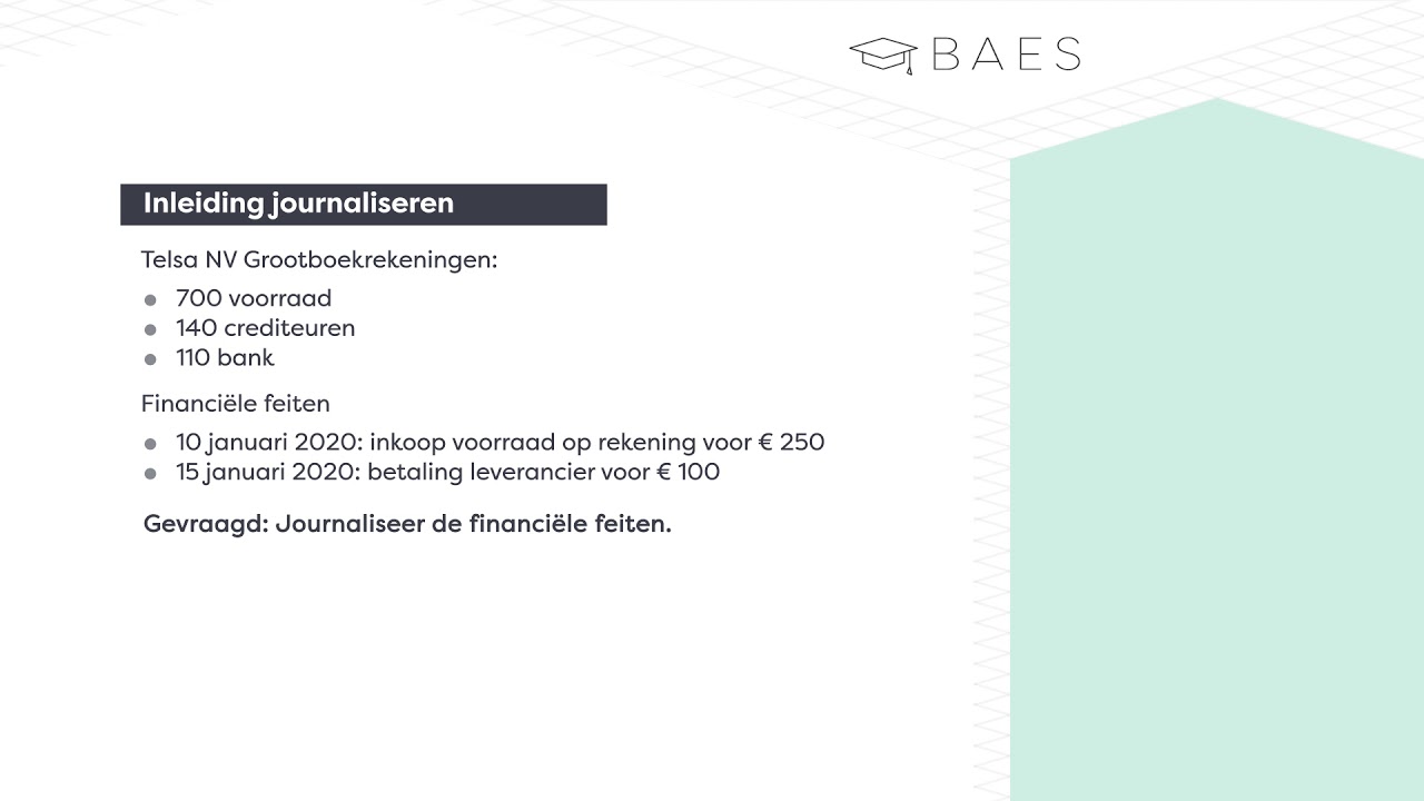 Hoe stel ik een journaalpost op? - Een voorbeeld van BAES Education