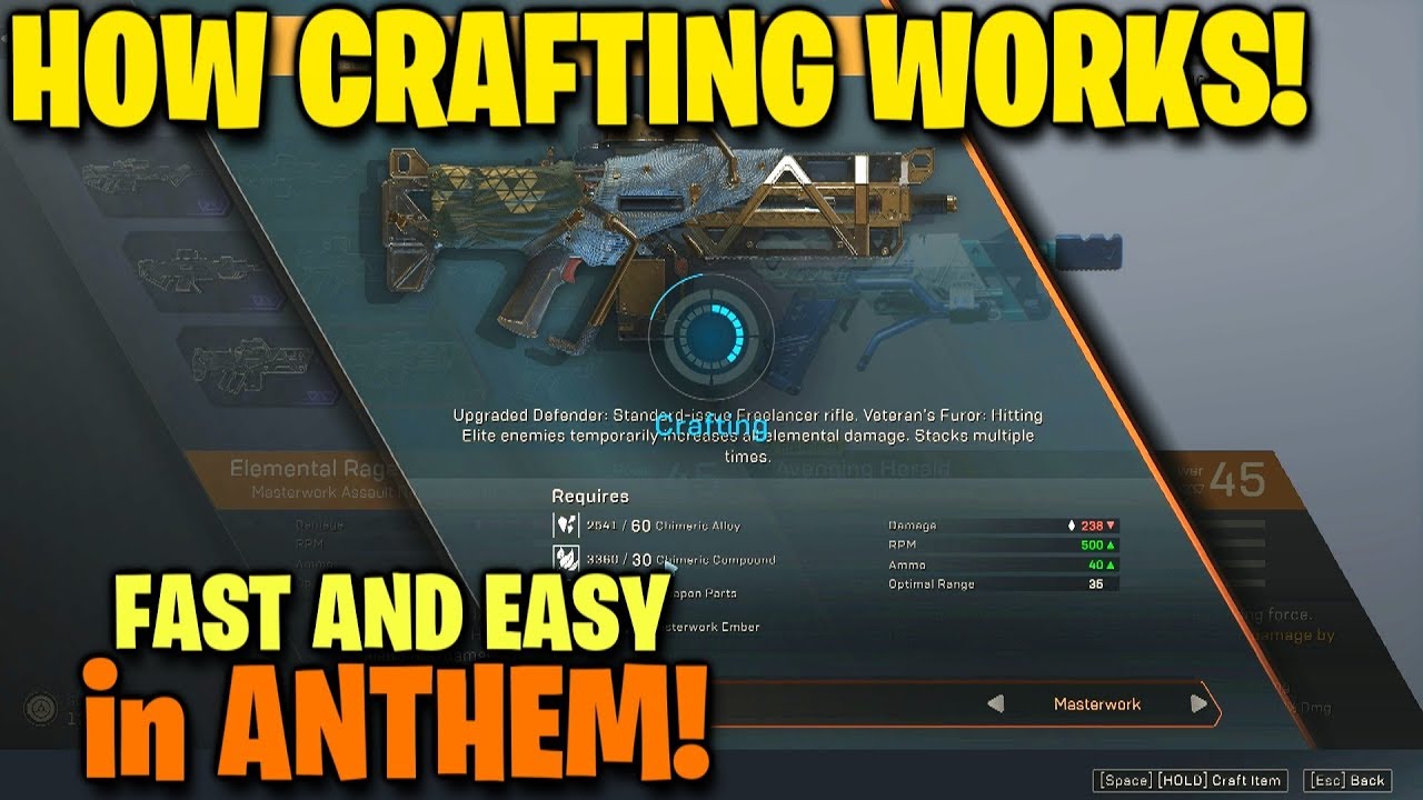 How Crafting Works in ANTHEM! Fast and Easy!