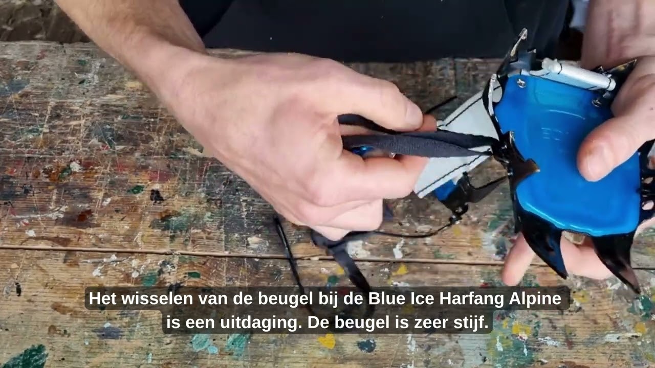 Petzl Irvis Hybrid vs Blue Ice Harfang Alpine: van beugel naar kuipje wisselen