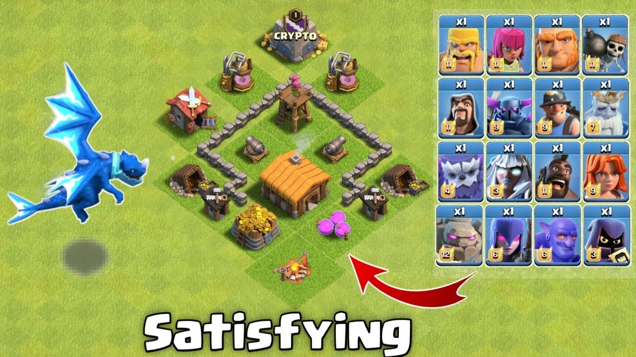 Town hall 2 Vs All Max Troops | Coc New Update | Coc Challenge | Clash Of Clans | CLASH CRYPTO