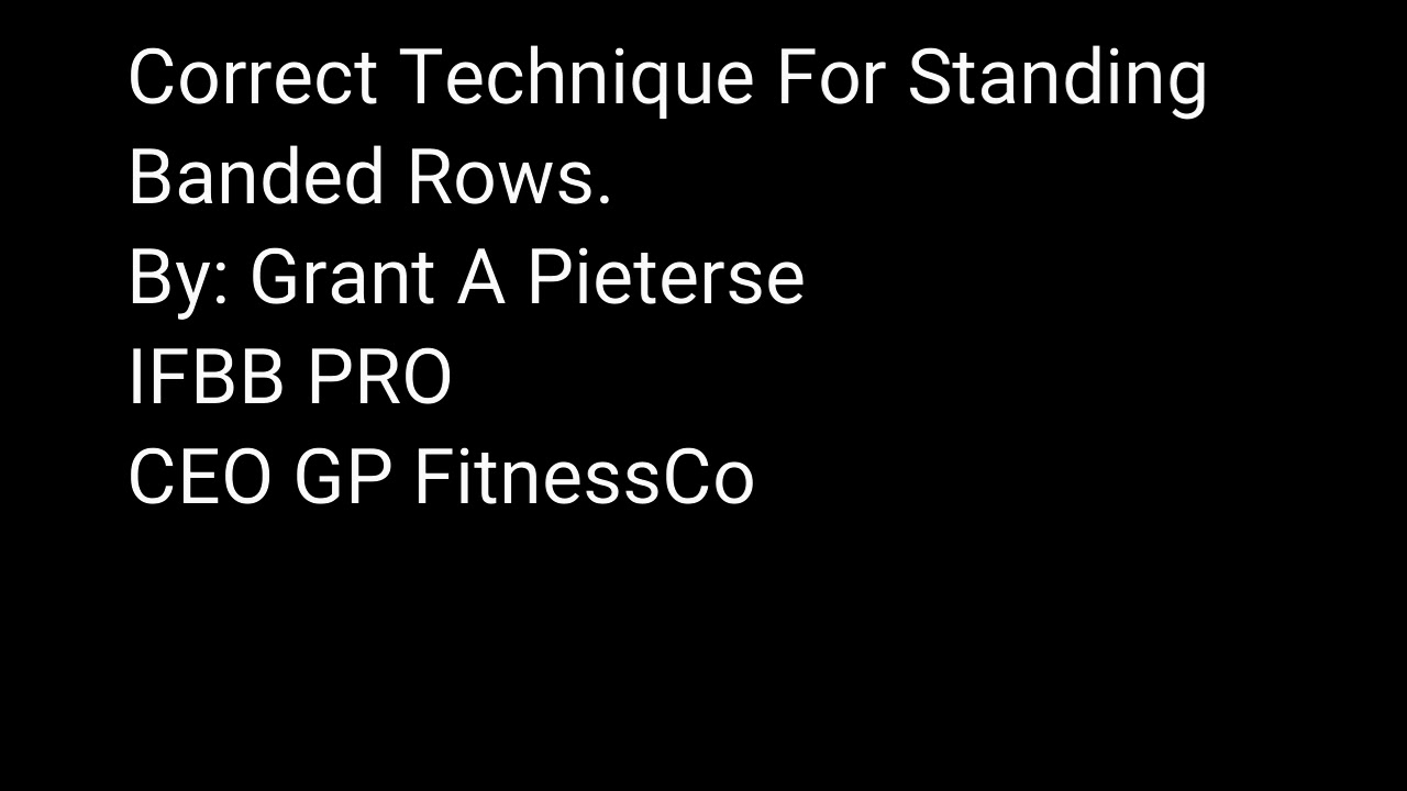 Technique For Standing Banded Rows By Grant Pieterse
