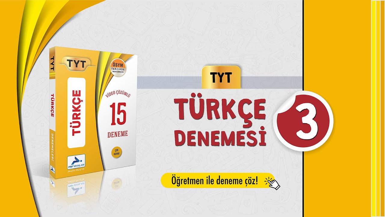 Öğretmen ile Deneme Çöz!!! | TYT Türkçe Deneme Çözümleri 3 | TYT Türkçe 15 Deneme Kitabı
